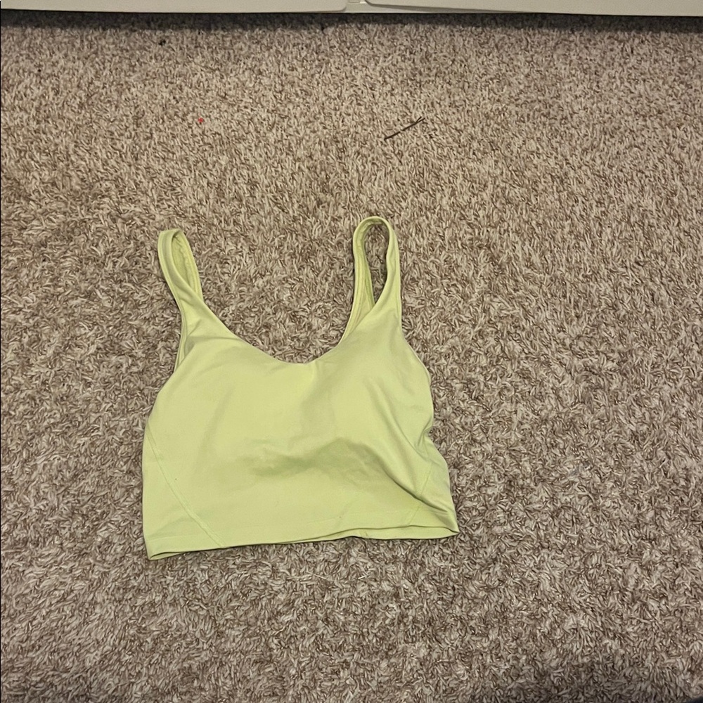 Lime Green  And Leopard Cropped Tank Top